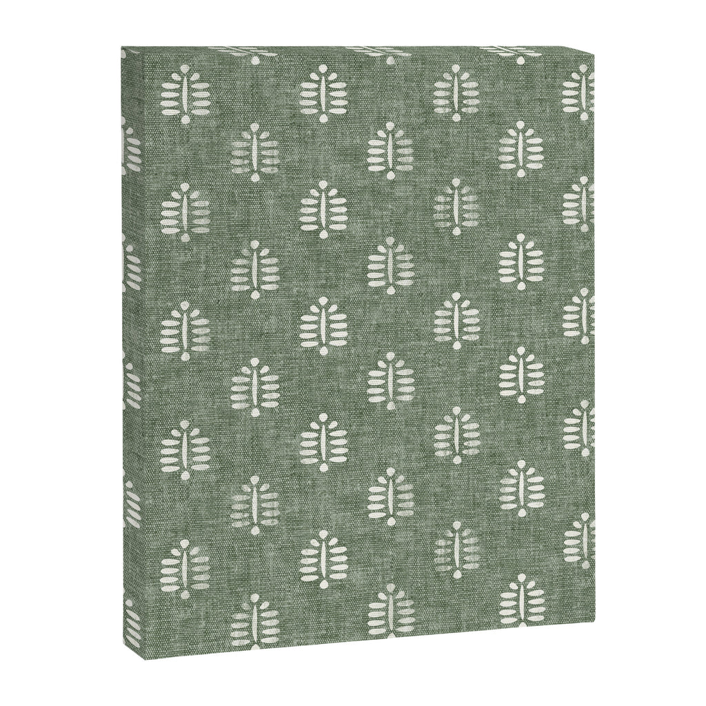 block print palm on sage Canvas Print Gallery Image 8