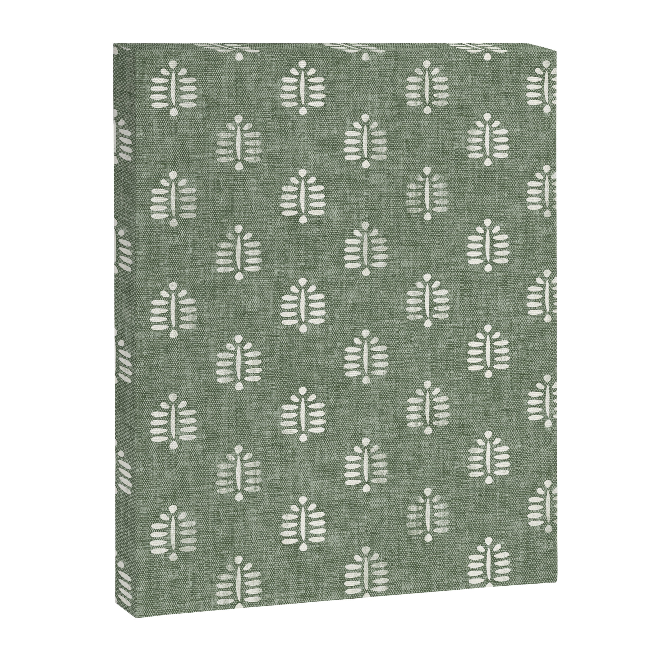 block print palm on sage Canvas Print Gallery Image 8