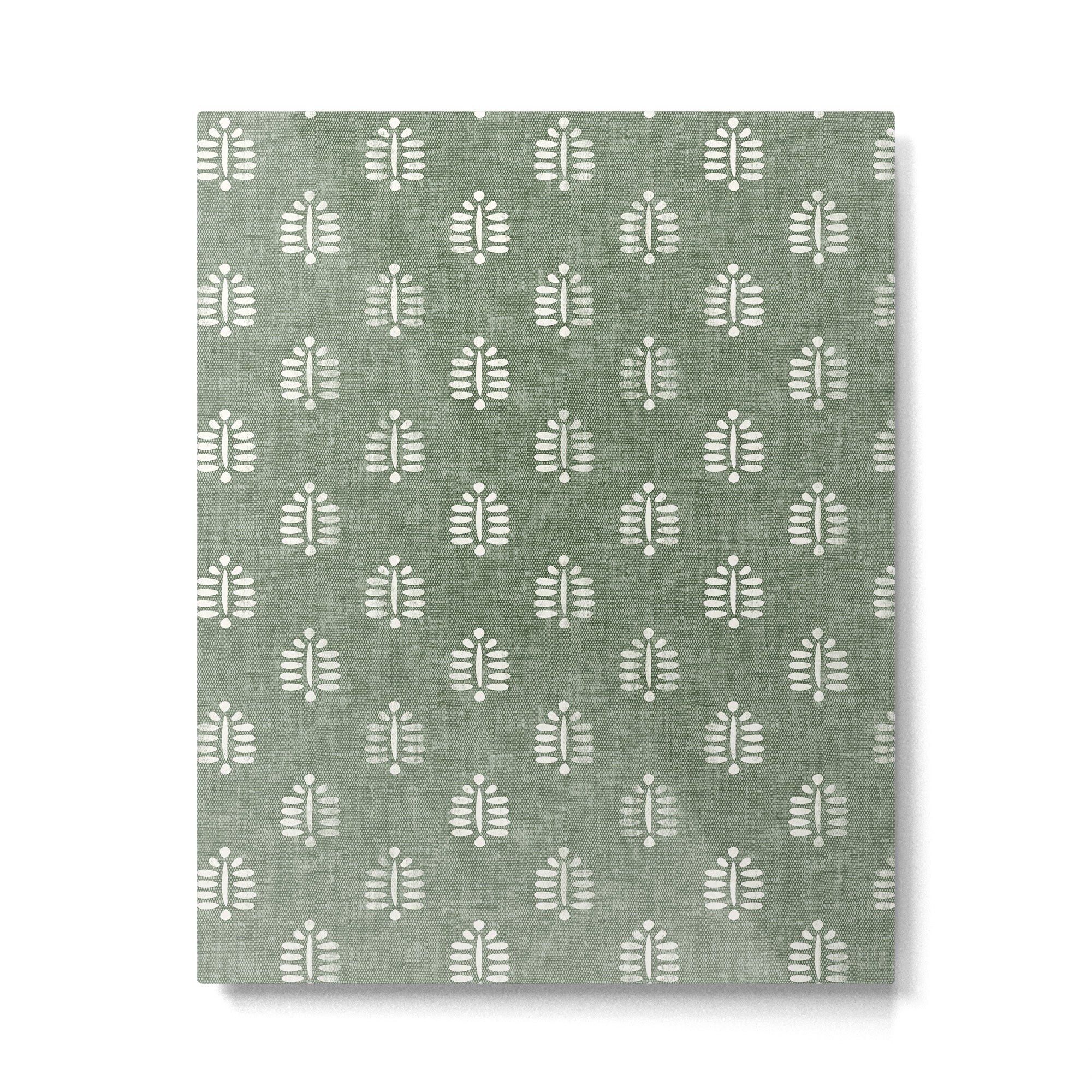 block print palm on sage Metal Print Gallery Image 6