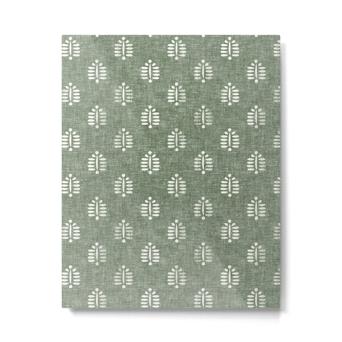 block print palm on sage Metal Print Gallery Image 1