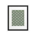 block print palm on sage Framed Art Print Gallery Image 6