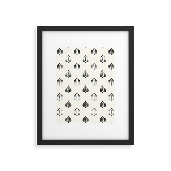 block print palm  Framed Art Print Gallery Image 1