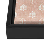 block print palms on blush Framed Canvas Print Gallery Image 3