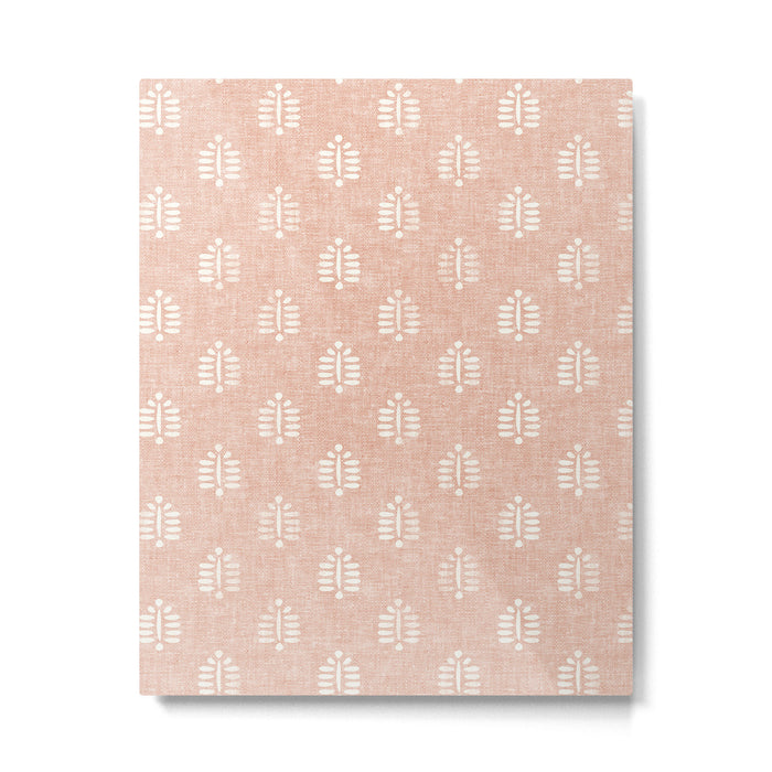 block print palms on blush Metal Print Gallery Image 1