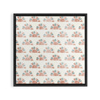 block print suns - jade and dusty rose Framed Canvas Print Gallery Image 3
