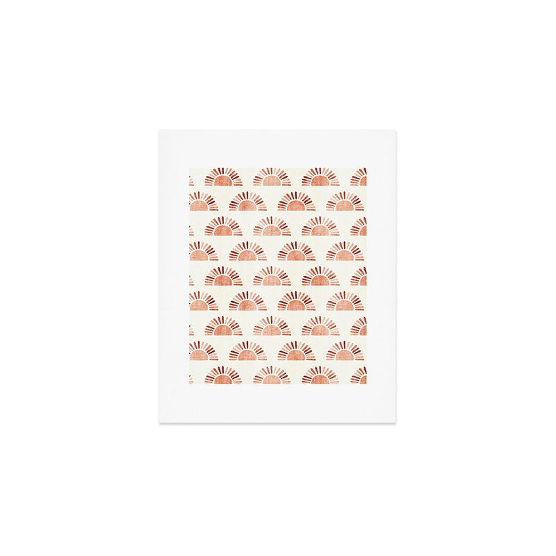 block print suns - multi colored terra cotta Art Print Gallery Image 1