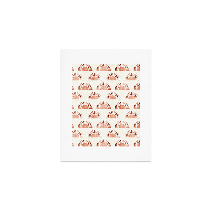 block print suns - multi colored terra cotta Art Print Gallery Image 1