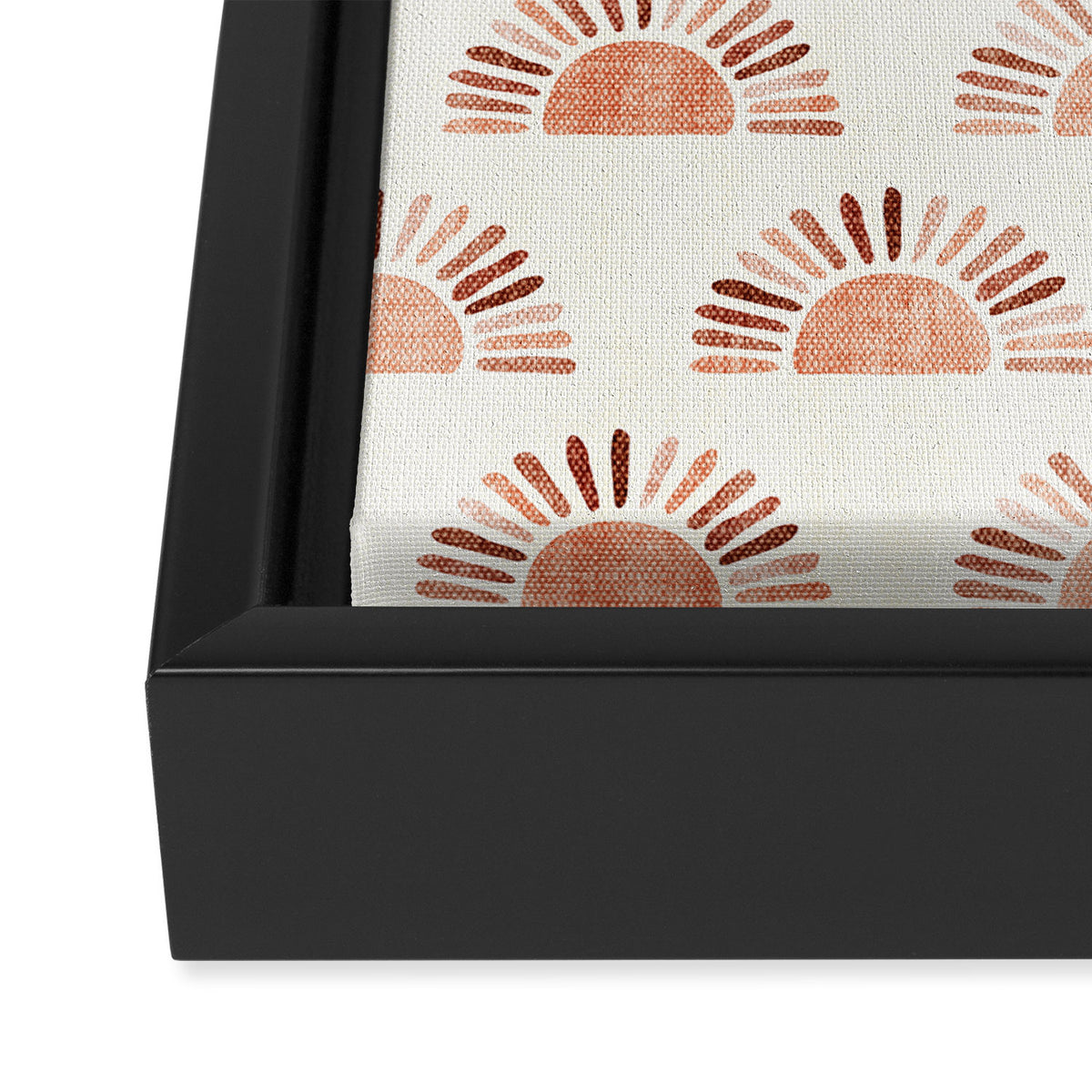block print suns - multi colored terra cotta Framed Canvas Print Gallery Image 3