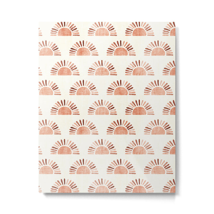 block print suns - multi colored terra cotta Metal Print Gallery Image 1