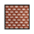 block print suns on rust Framed Canvas Print Gallery Image 3