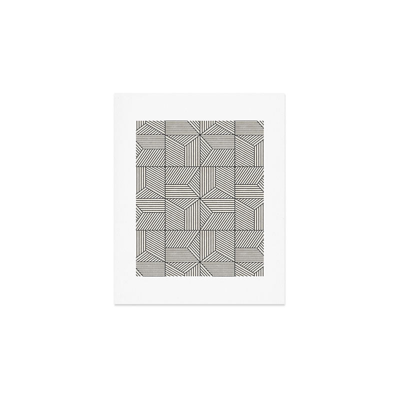 bohemian geometric tiles - bone Art Print Gallery Image 1