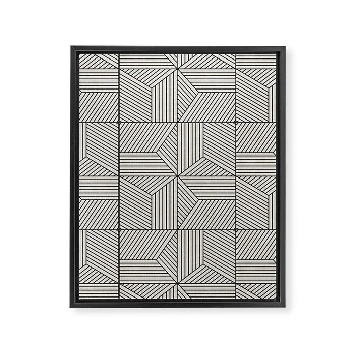 bohemian geometric tiles - bone Framed Canvas Print Gallery Image 1