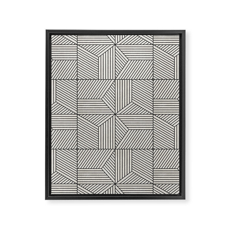 bohemian geometric tiles - bone Framed Canvas Print Gallery Image 8