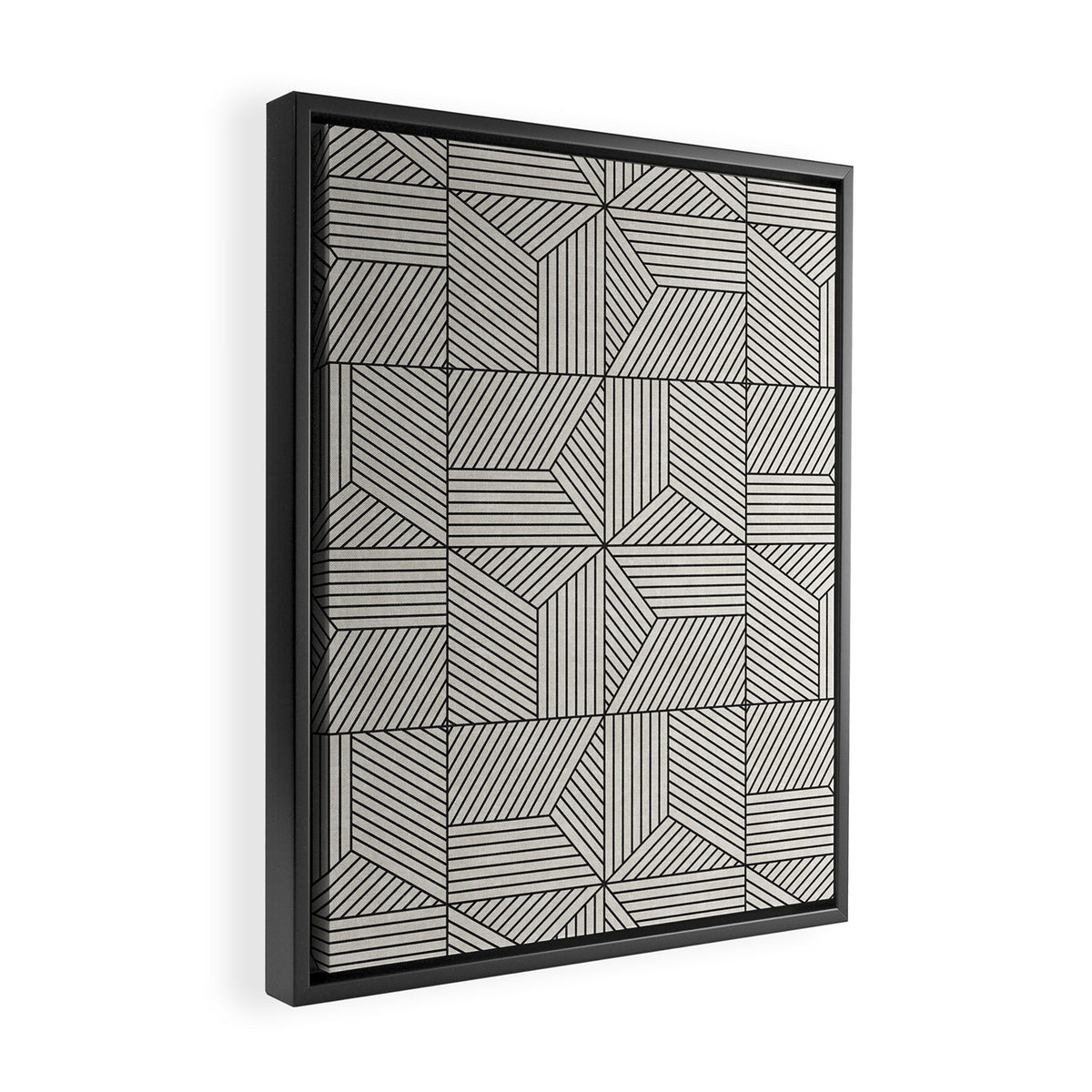 bohemian geometric tiles - bone Framed Canvas Print Gallery Image 2