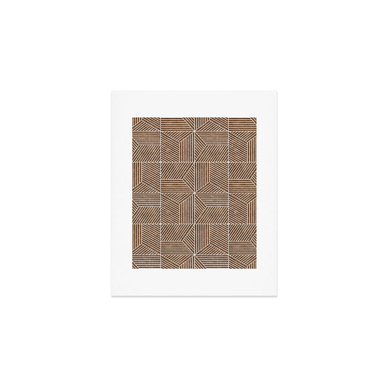 bohemian geometric tiles - brown Art Print Gallery Image 1