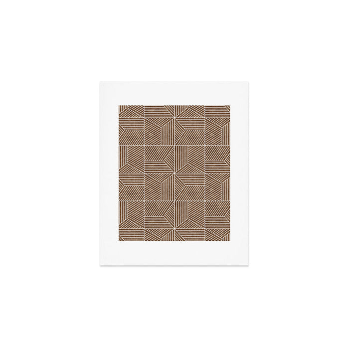 bohemian geometric tiles - brown Art Print Gallery Image 1