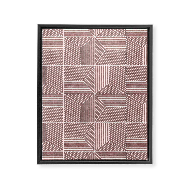 bohemian geometric tiles - mauve Framed Canvas Print Gallery Image 8