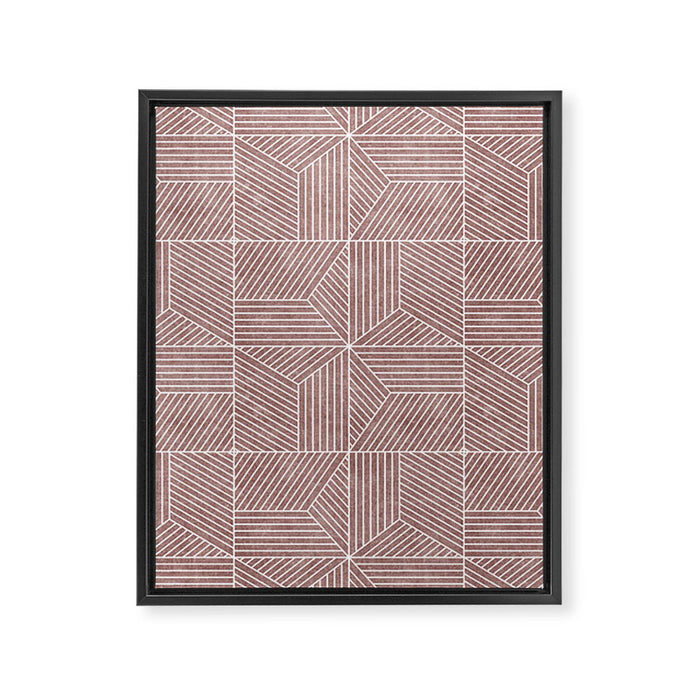 bohemian geometric tiles - mauve Framed Canvas Print Gallery Image 1