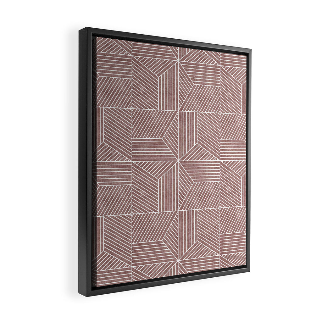 bohemian geometric tiles - mauve Framed Canvas Print Gallery Image 2