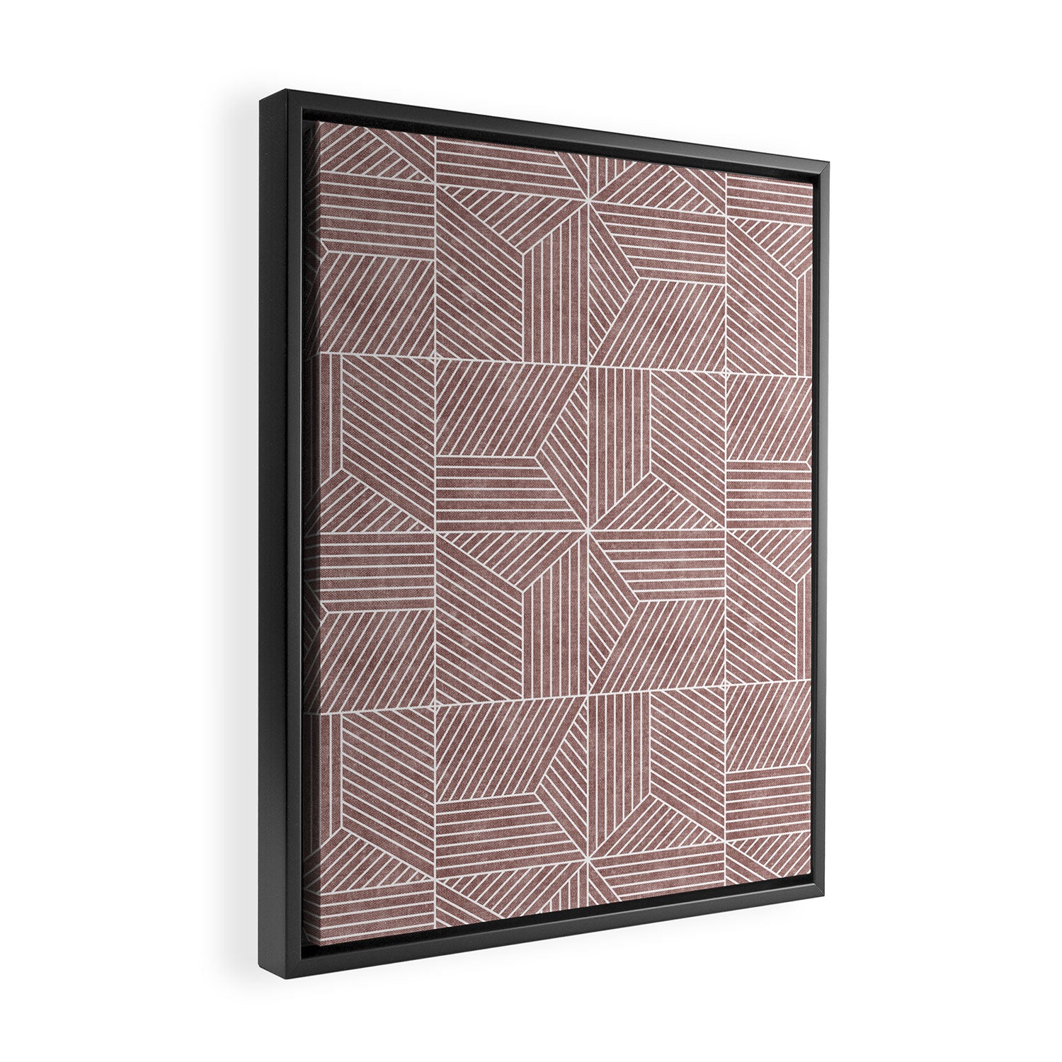 bohemian geometric tiles - mauve Framed Canvas Print Gallery Image 2