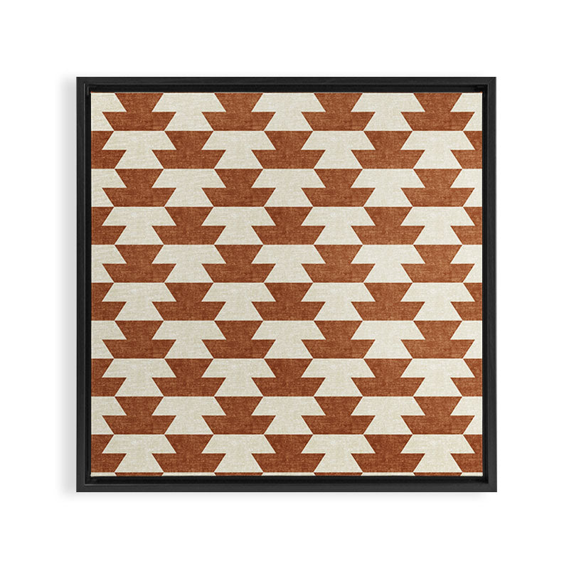 boho geometric aztec in ginger Framed Canvas Print Gallery Image 3