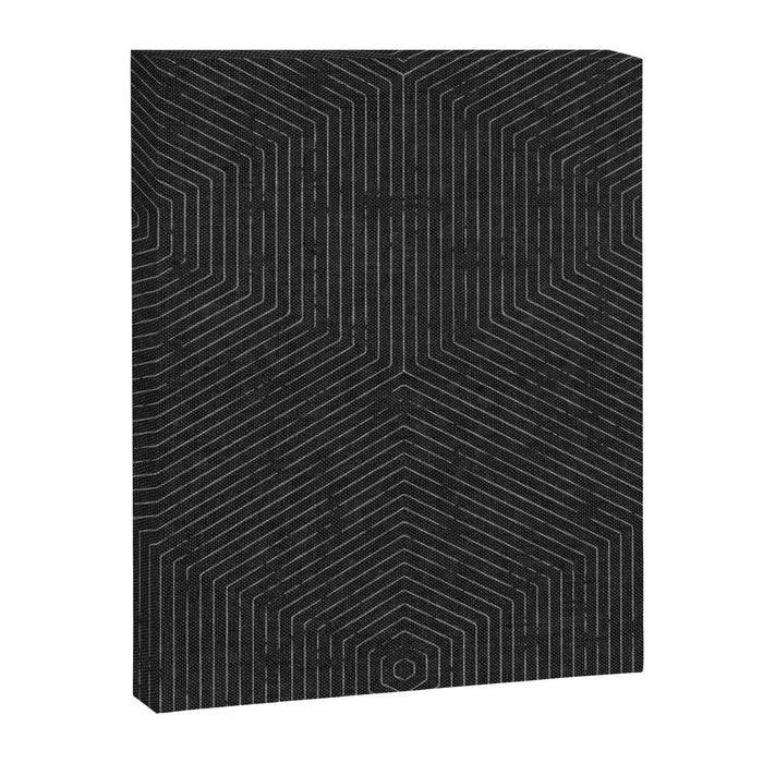 boho hexagon stripes - charcoal Canvas Print Gallery Image 1