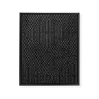 boho hexagon stripes - charcoal Framed Canvas Print Gallery Image 8