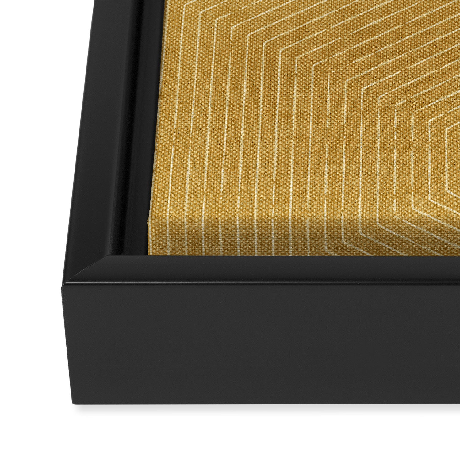 boho hexagon stripes - mustard Framed Canvas Print Gallery Image 3