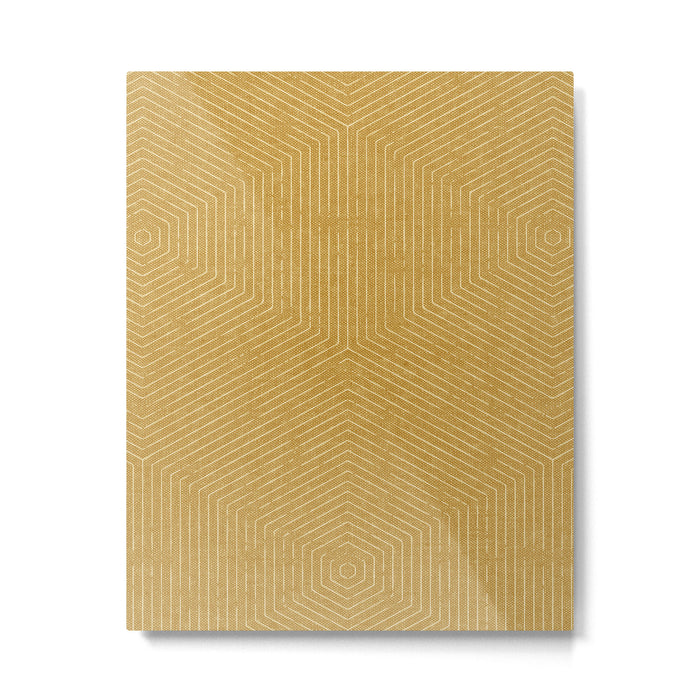 boho hexagon stripes - mustard Metal Print Gallery Image 1