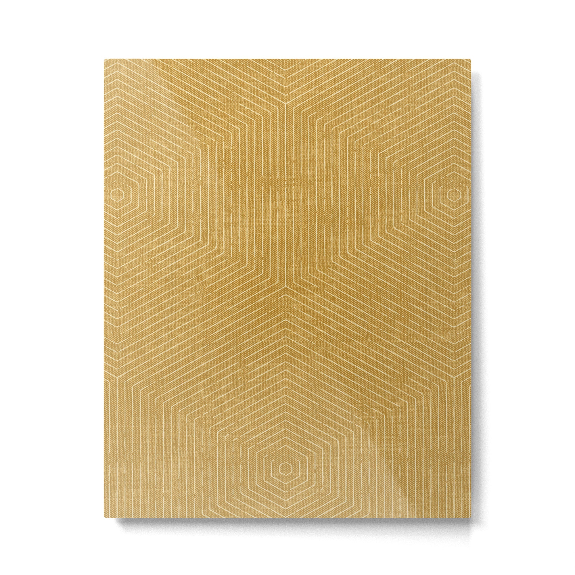 boho hexagon stripes - mustard Metal Print Gallery Image 6