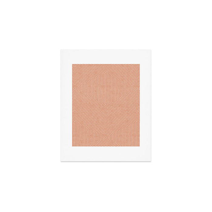 boho hexagon stripes - peach Art Print Gallery Image 1