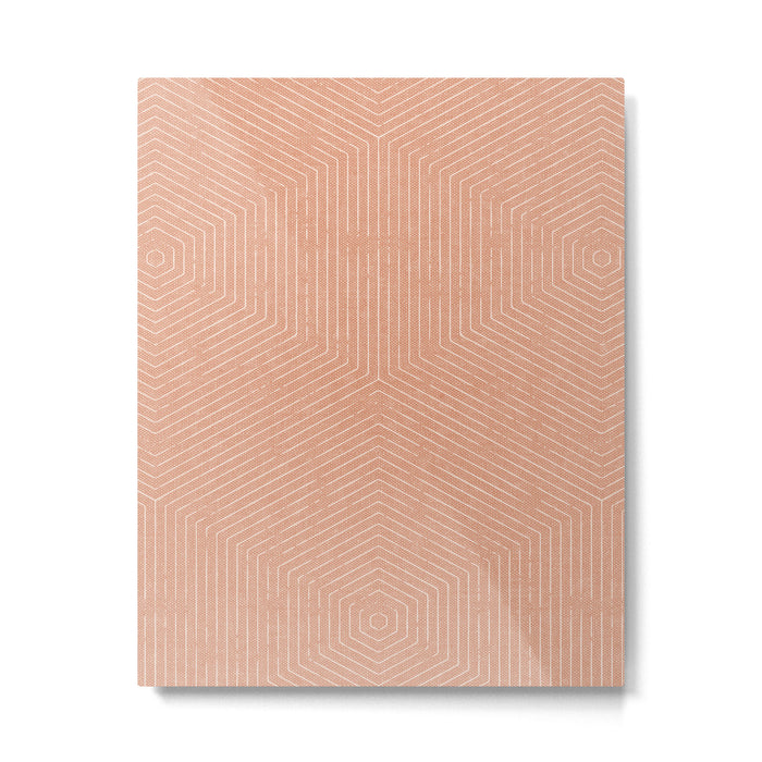 boho hexagon stripes - peach Metal Print Gallery Image 1