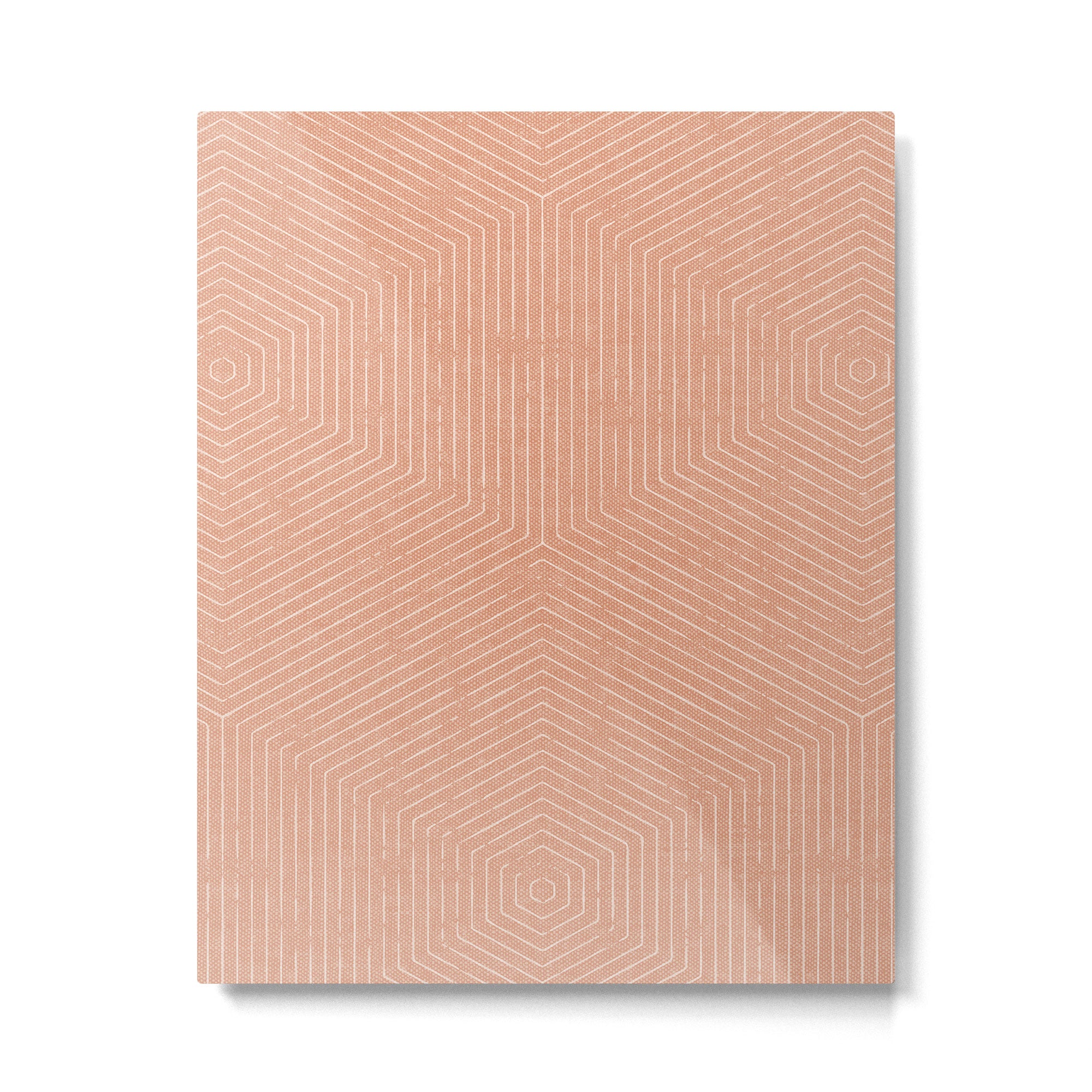 boho hexagon stripes - peach Metal Print Gallery Image 6