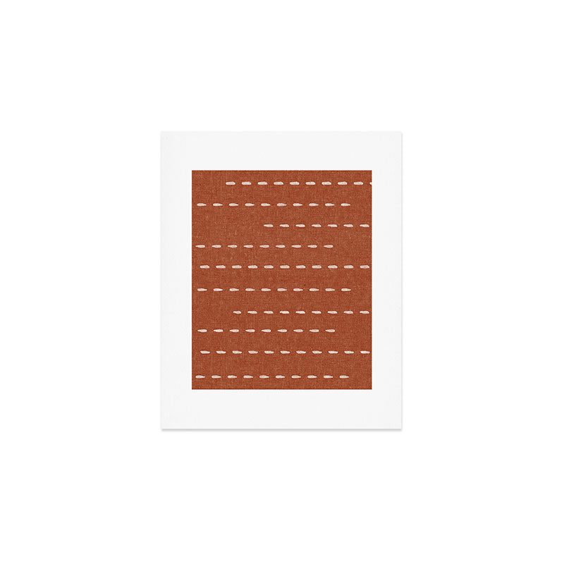 boho stitched stripes - ginger Art Print Gallery Image 1