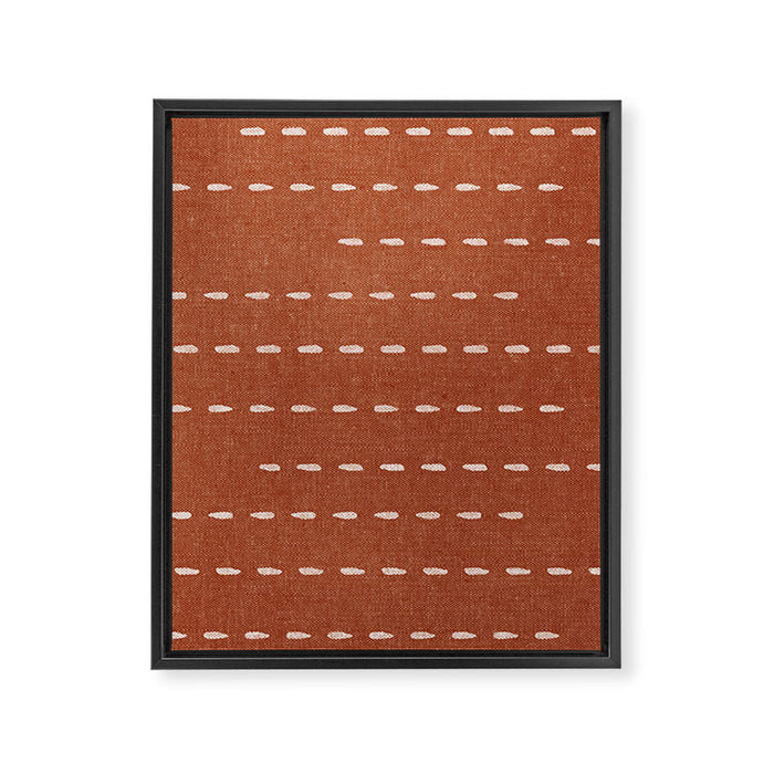 boho stitched stripes - ginger Framed Canvas Print Gallery Image 1