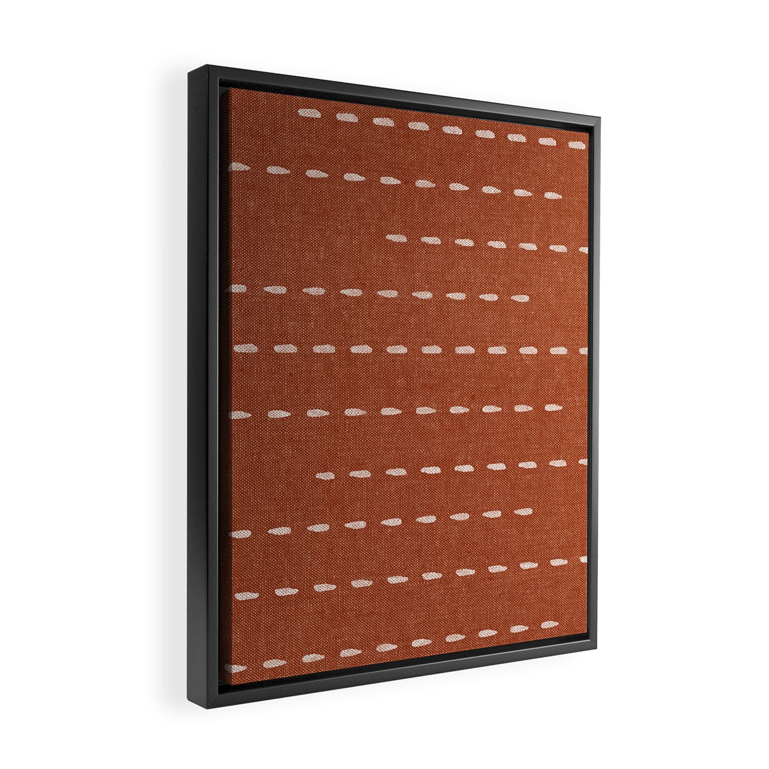 boho stitched stripes - ginger Framed Canvas Print Gallery Image 2