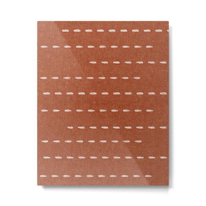 boho stitched stripes - ginger Metal Print Gallery Image 1