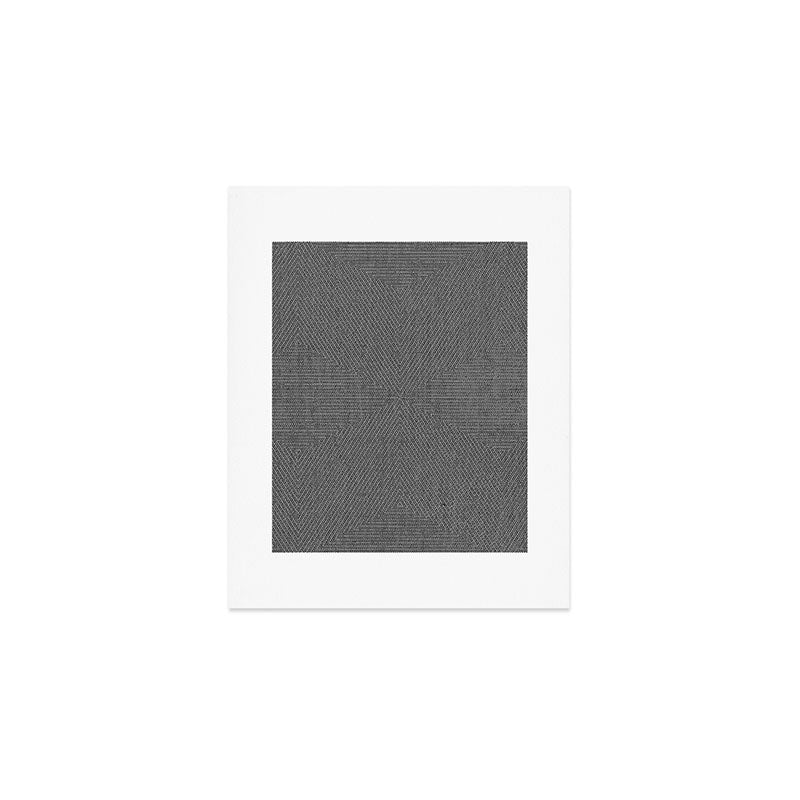 boho triangle stripes - charcoal Art Print Gallery Image 1