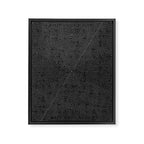 boho triangle stripes - charcoal Framed Canvas Print Gallery Image 8