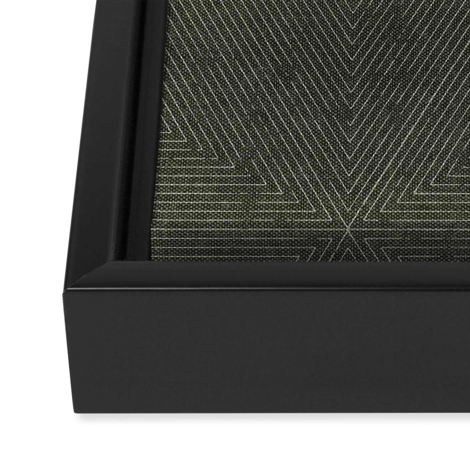boho triangle stripes - olive green Framed Canvas Print Gallery Image 2