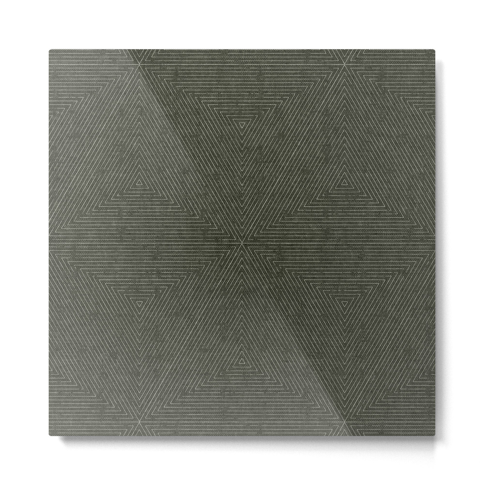 boho triangle stripes - olive green Metal Print Gallery Image 2