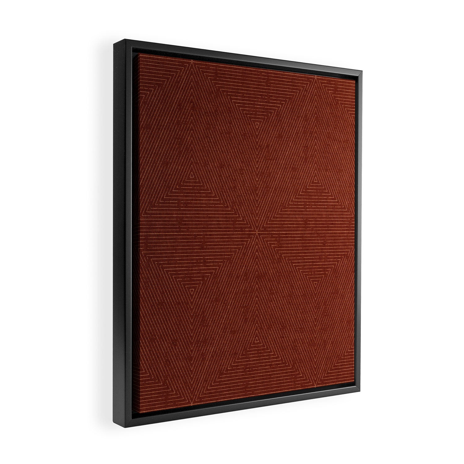 boho triangle stripes - rust Framed Canvas Print Gallery Image 2