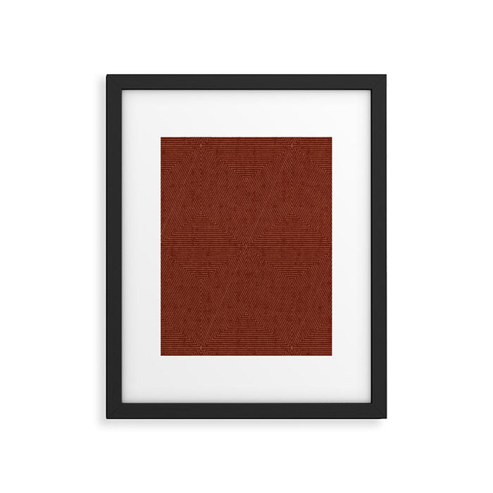 boho triangle stripes - rust Framed Art Print Gallery Image 1