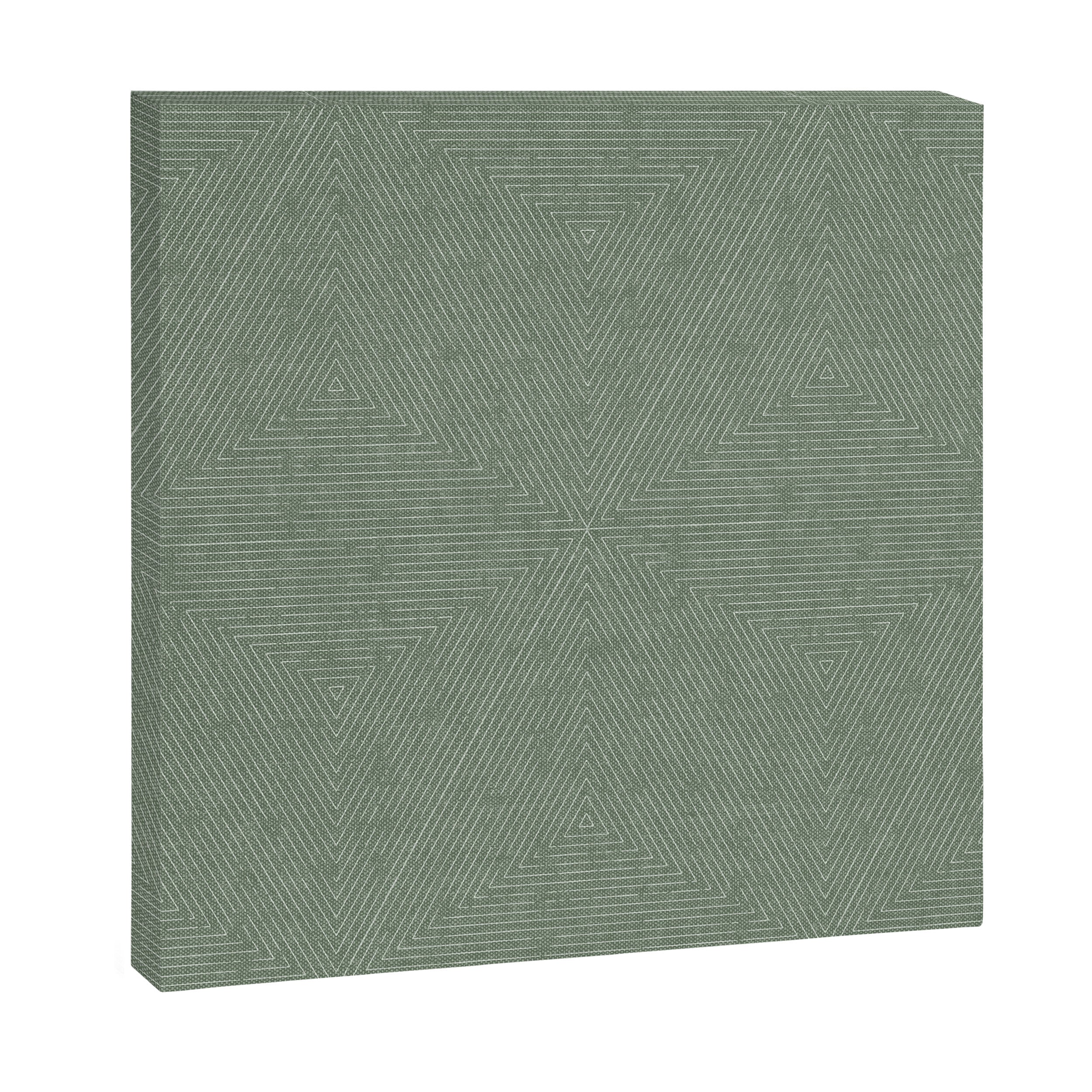 boho triangle stripes - sage Canvas Print Gallery Image 3