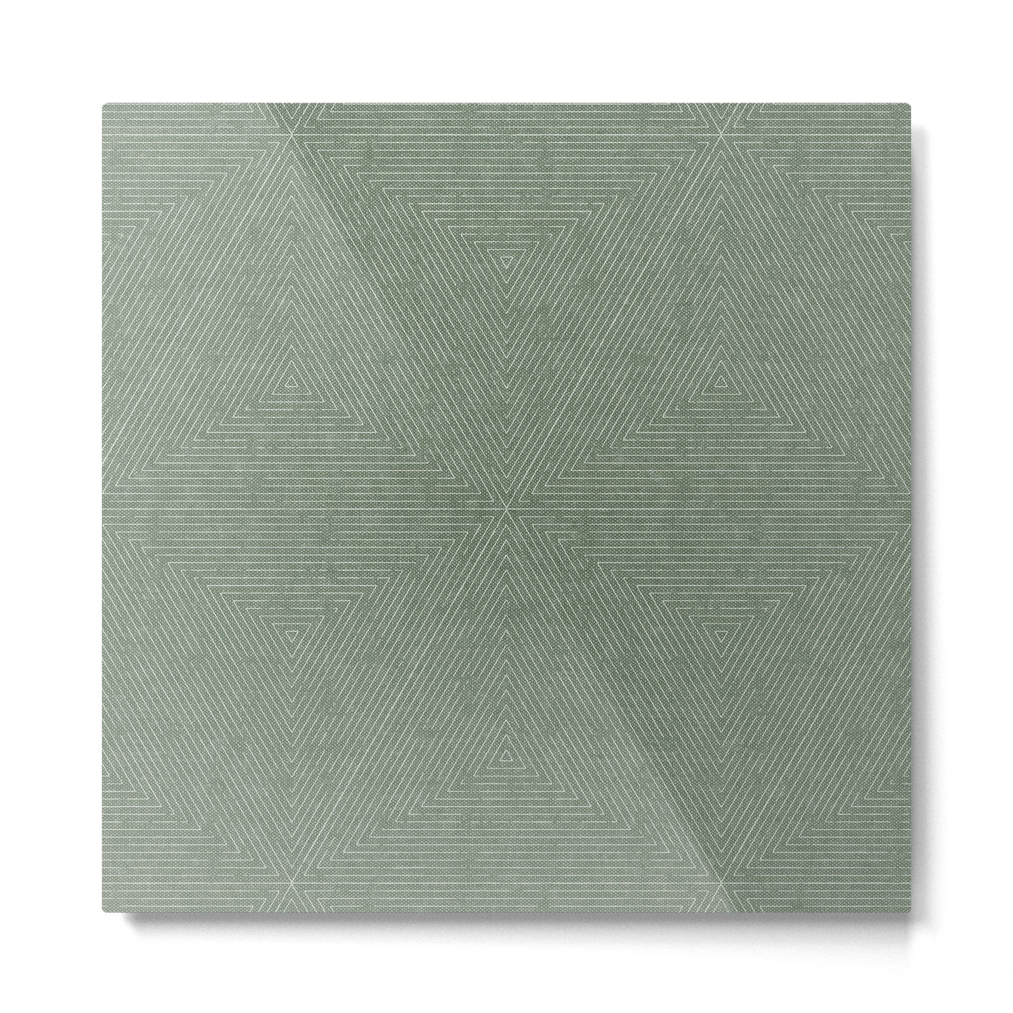 boho triangle stripes - sage Metal Print Gallery Image 2