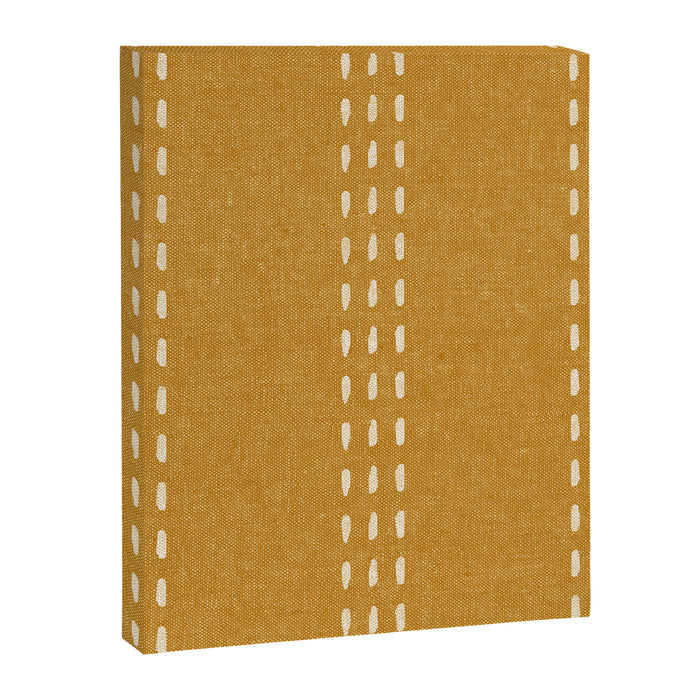 boho vertical stitch - mustard Canvas Print Gallery Image 1