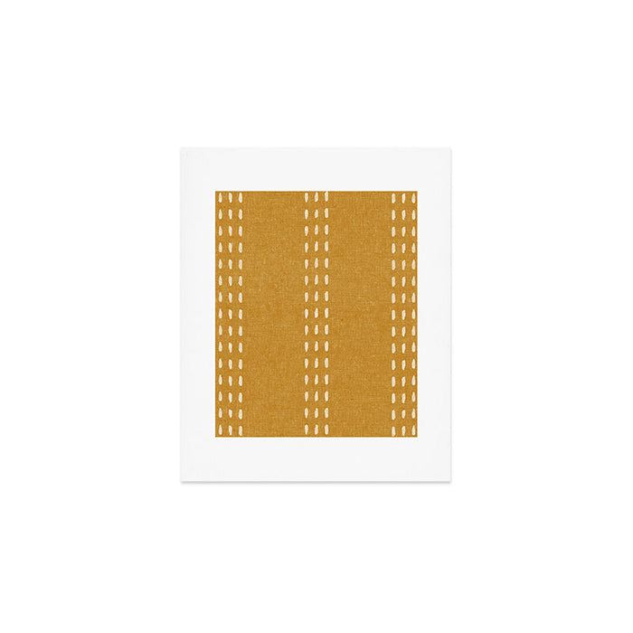 boho vertical stitch - mustard Art Print Gallery Image 1