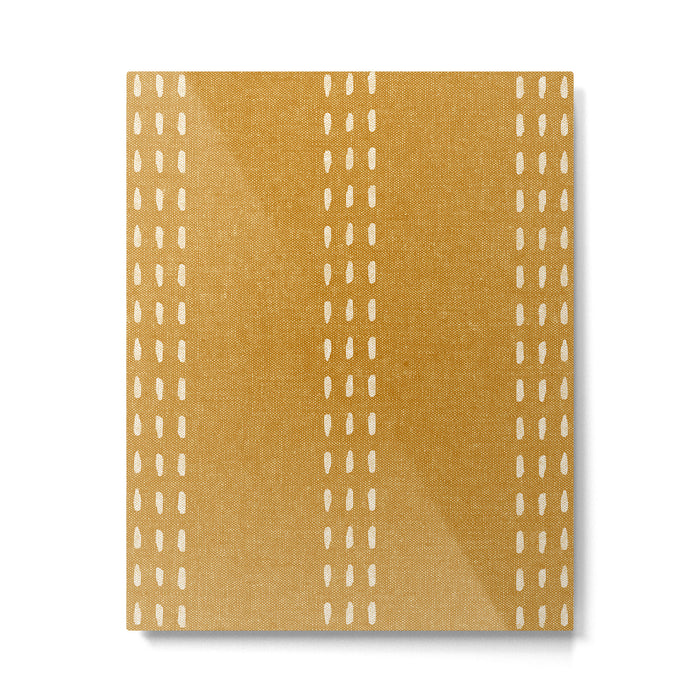 boho vertical stitch - mustard Metal Print Gallery Image 1