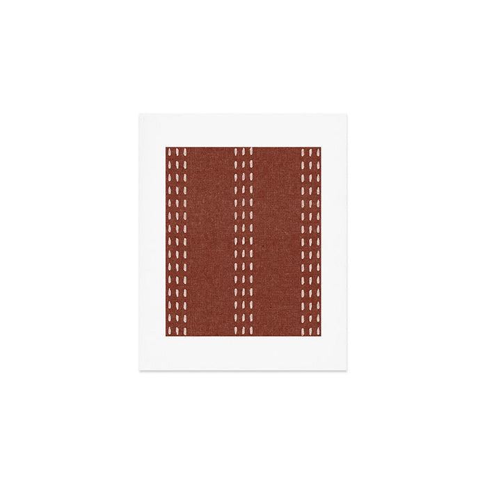 boho vertical stitch - rust Art Print Gallery Image 1