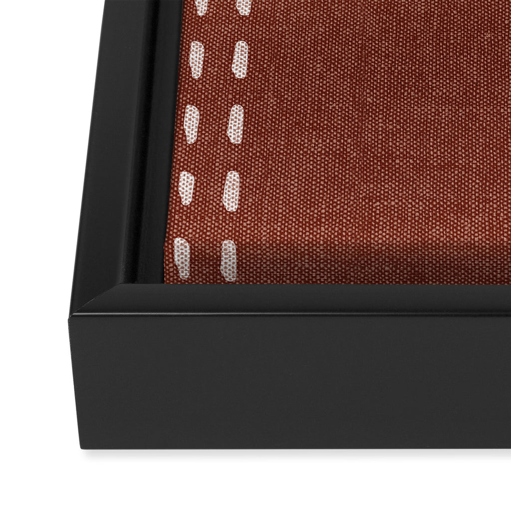 boho vertical stitch - rust Framed Canvas Print Gallery Image 3